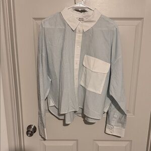 Madewell Blue & White Striped Button-Up Shirt